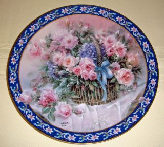 Lena Liu Basket Bouquets Gorgeous Roses Plate MIB COA