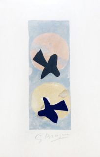 Braque Georges Soleil et Lune II Lithograph Hand Signed 1956