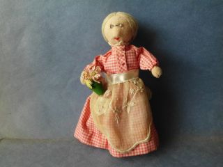 Antique Womans Medical College Auxiliary Grandma Snamow Cloth Doll