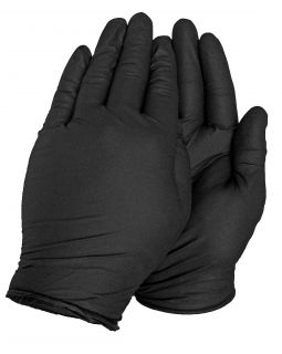 1000 Black Nitrile Disposable Work Gloves 4 Mil PF L