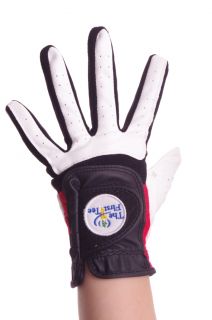 Kids Junior Left Hand Golf Glove for Right Handed Golfer Black White