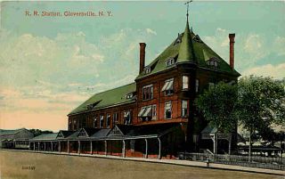 Gloversville New York NY 1916 Railroad Depot Vintage Postcard