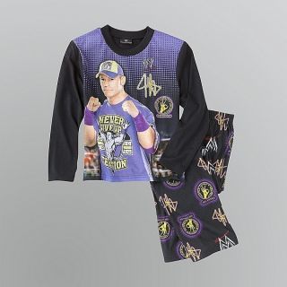 WWE John CENA Purple Black Winter Pajamas sz 6 7 NeW Shirt Pants 2 pc