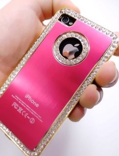 Hot Pink Delux Rhinestone Glittery Diamond Case Apple Verizon at T