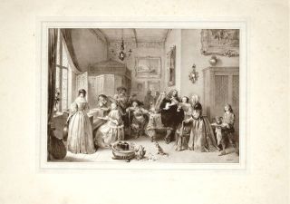 Antique Print Sscene Painter Gerard Ter BOrch Madou 1842