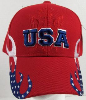 New Red Patriotic USA Shield Baseball Cap Hat