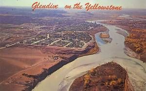Glendive Montana MT Aerial View Yellowstone Postcard