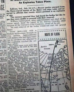  IN Indiana Baker Coal Mine Explosion Glendora Coal Co. 1937 Newspaper