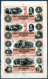Lot 2692, Corn Exchange Bank, 1860 Uncut Partially Issued Obsolete