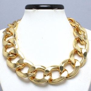 Rich Gold Extra Chunky Chain Necklace 17 19 Fashion Design Jewelry