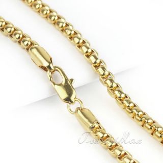 Mens Boys Box Chain 18K Yellow Gold Filled Necklace Chain Jewelry 2mm