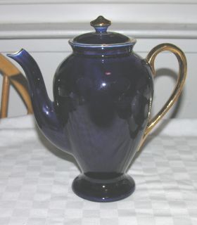Steubenville Cobalt Gold Coffee Pot Lid 8 Tall Approx 5 Cup Capacity