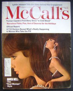 Vintage McCalls Magazine Nov 1967 Capote Marisa Mell