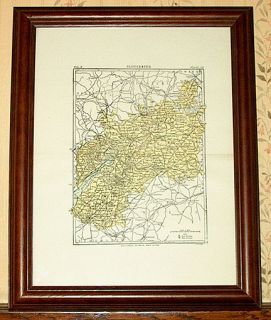 Gloucester County England Authentic Antique Map Genuine 117 Years Old