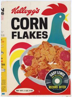 1965 KELLOGGS Corn Flakes Box GARY LEWIS & THE PLAYBOYS 45 rpm Offer