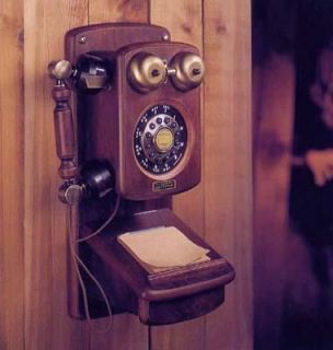 Golden Eagle Mahogany Country Wooden Wood Crank Wall Telephone Phone
