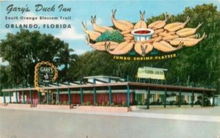 Orlando Florida Garys Duck Inn Seafood Restaurant Curt Teich Postcard