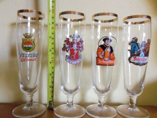 German Beer Glasses 4 Vintage