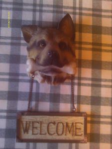 German Shepherd Dog Pup Puppy Canine Welcome Sign for Door
