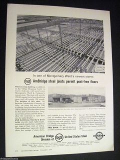  of Montgomery Ward Store in Gary in 1958 US Steel Print Ad