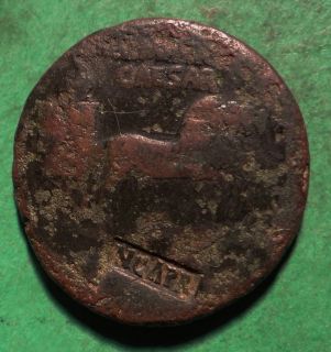   Roman Imperial Dupondius Coin of Germanicus QUADRIGA Countermarked