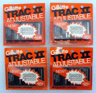 Gillette Trac II ADJUSTABLE Razor Blades, Cartridges, Refills, Trac 2