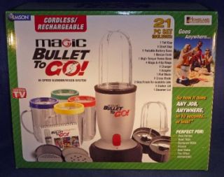 Magic Bullet to Go Cordless and Rechargeable New in Box 21 Piece Set