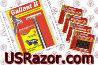 25 Gallant Blades Fits Gillette Trac II Plus Razor Twin Cartridges