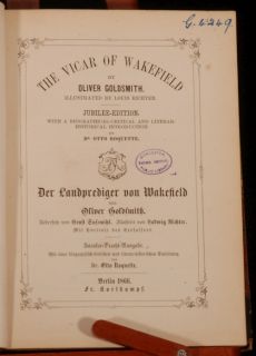 The Jubilee Edition of Goldsmiths novel, in both English and German.