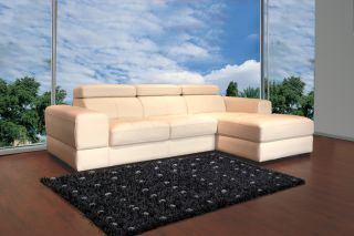 Full Leather Sofa Modern Living Room Sectional Adjustable Headrests