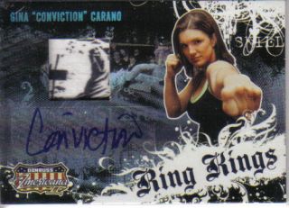 Gina Carano AUTO autograph & SHIRT Donruss MMA ufc Haywire FREE SHIP+