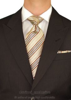 Gino Valentino $1498 Mens Suit Wool A135 Brown 52R