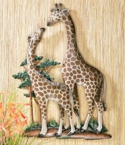 safari decor giraffe metal wall art hanging new