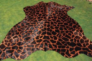 Cowhide Rug Cowskin Cow Hide Skin Giraffe Print Carpet Animal Print
