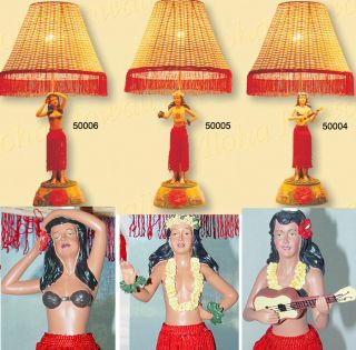 Hawaiian Hula Girl Table Lamp Vintage Style Tropical Ni