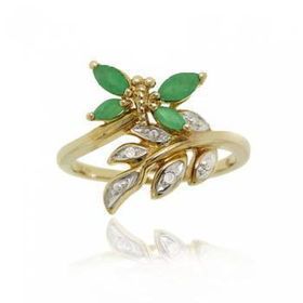 Yellow Gold Bypass Butterfly Ring