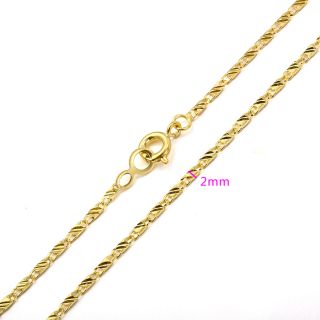 45cm 9K Real Gold Filled Womens Box Chain Necklace C145
