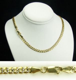 14k Two Tone Yellow Gold Curb Cuban Chain 7 1mm 24