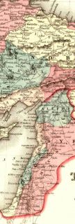  Lrg Antique Map – 1855 (original) PALESTINE, IRAQ, IRAN, GAZA, SYRIA