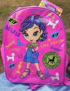 Pink Glittery PARIS GIRL & Poodle Dogs Backpack NeW +1 School Folder