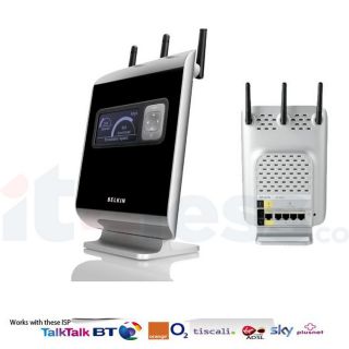 Belkin N1 Vision Wireless Gigabit 4 Port ADSL 2 Modem Routerbt Tiscali