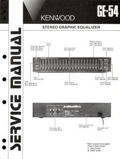 Original Kenwood GE 54 Equalizer Service Manual
