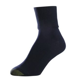 Gold Toe Womens Socks Turn Cuff Black 6 Pairs