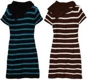 Pink Angel Brown Cream or Blue Black Stripe Sweater Dress 14 16