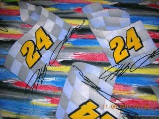 NASCAR Jeff Gordon 24 100 Cotton Fabric BTY Blue Yellow Red Gray 9879