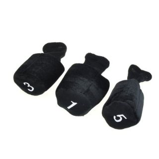 Features of Protective Golf Club Head Covers Set Black 3 Pieces Pack