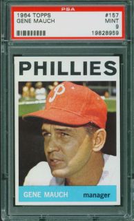 1964 Topps Baseball Gene Mauch #157 PSA 9 PHILLIES MINT ( 8.40GPA Set