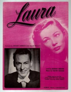 1945 Gene Tierney Laura Movie Sheet Music