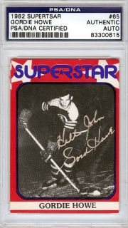 Gordie Howe Autographed Signed 1982 Superstar Card To John PSA DNA