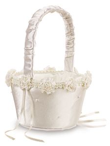 White Wedding Flower Girl Basket S